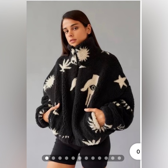 Urban Outfitters Olivia Printed Sherpa Jacket - Picture 1 of 5